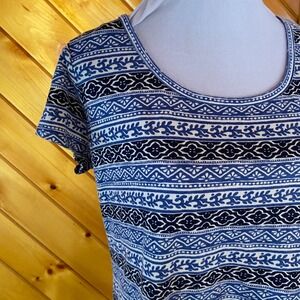 Irving & Fine Lucky Brand Geometric Print Short Sleeve Dress